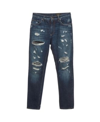 Women's Distressed Mid-Rise Loose-Fit Jeans