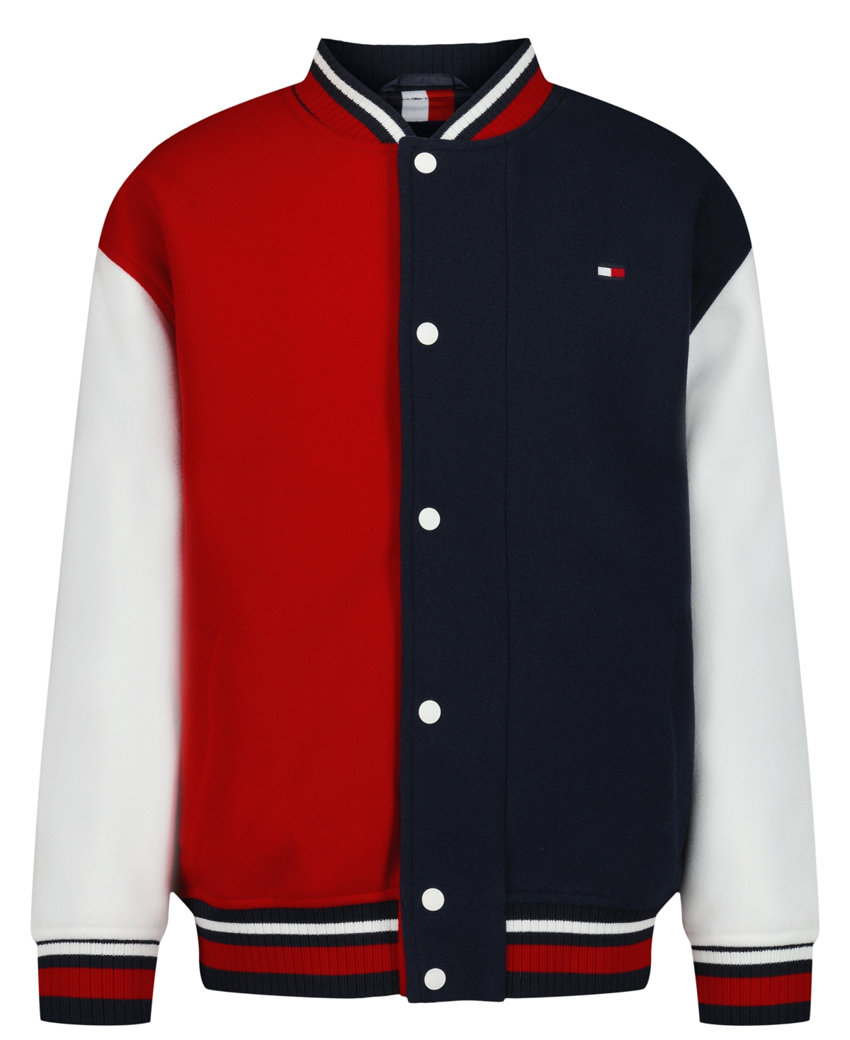Tommy Hilfiger Boys' and Girls' Striped-Ribbed Colorblock Bomber Jacket, Created for Macy's
