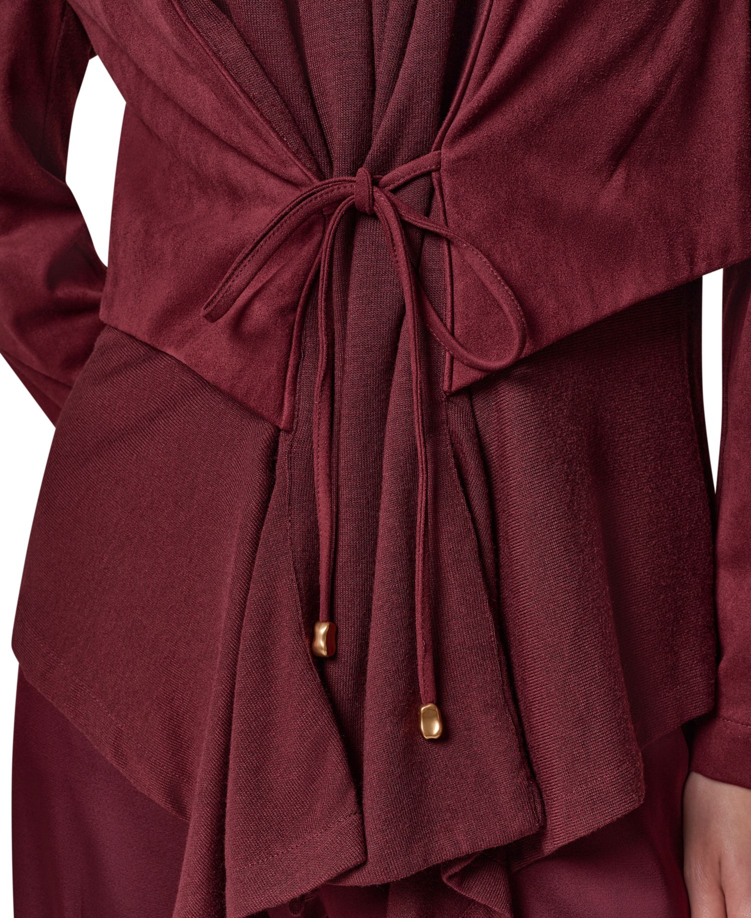Women's Mxd Media Mixed-media Shawl Collar Jacket