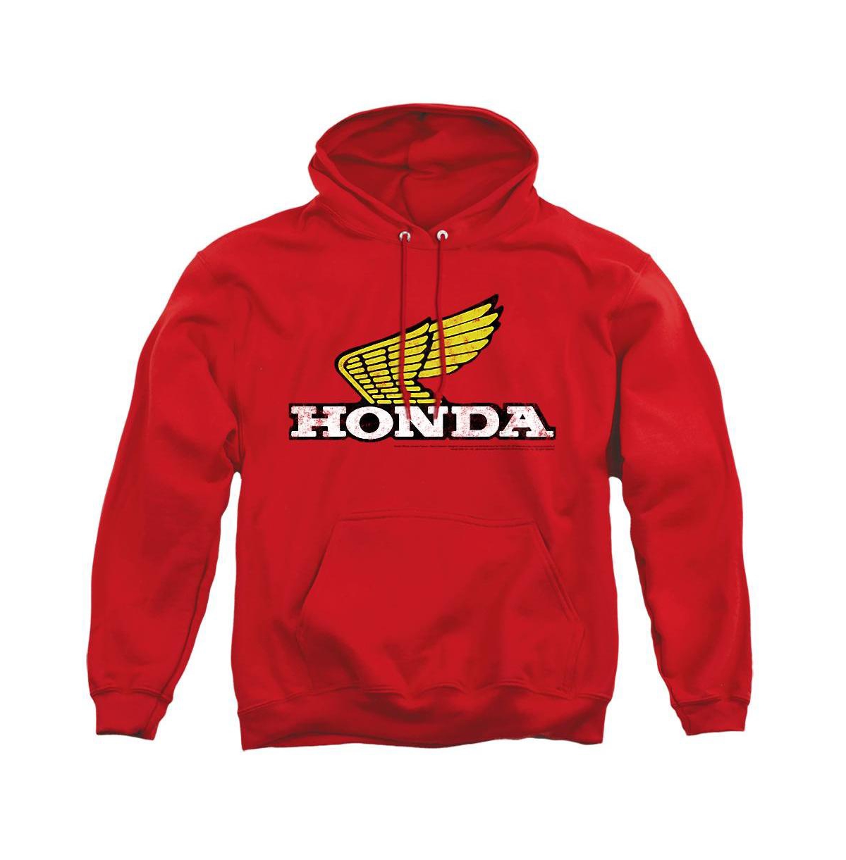 HNDA106-AFTH-2 Honda Yellow Wing Logo Adult Pullover Hoodie, Red - Medium