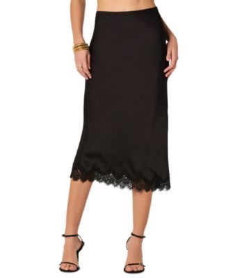 Women's Blossom Satin Lace Midi Skirt