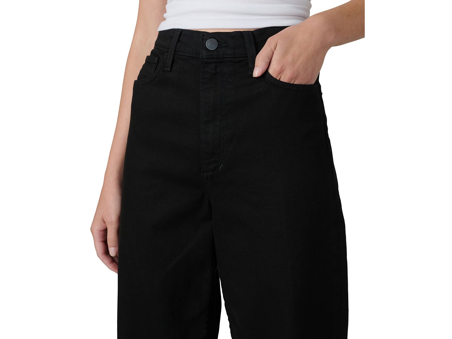 Женские джинсы Joe's Jeans Mia с высокой талией, широкие, для невысоких, цвет: Чёрный — фото 4