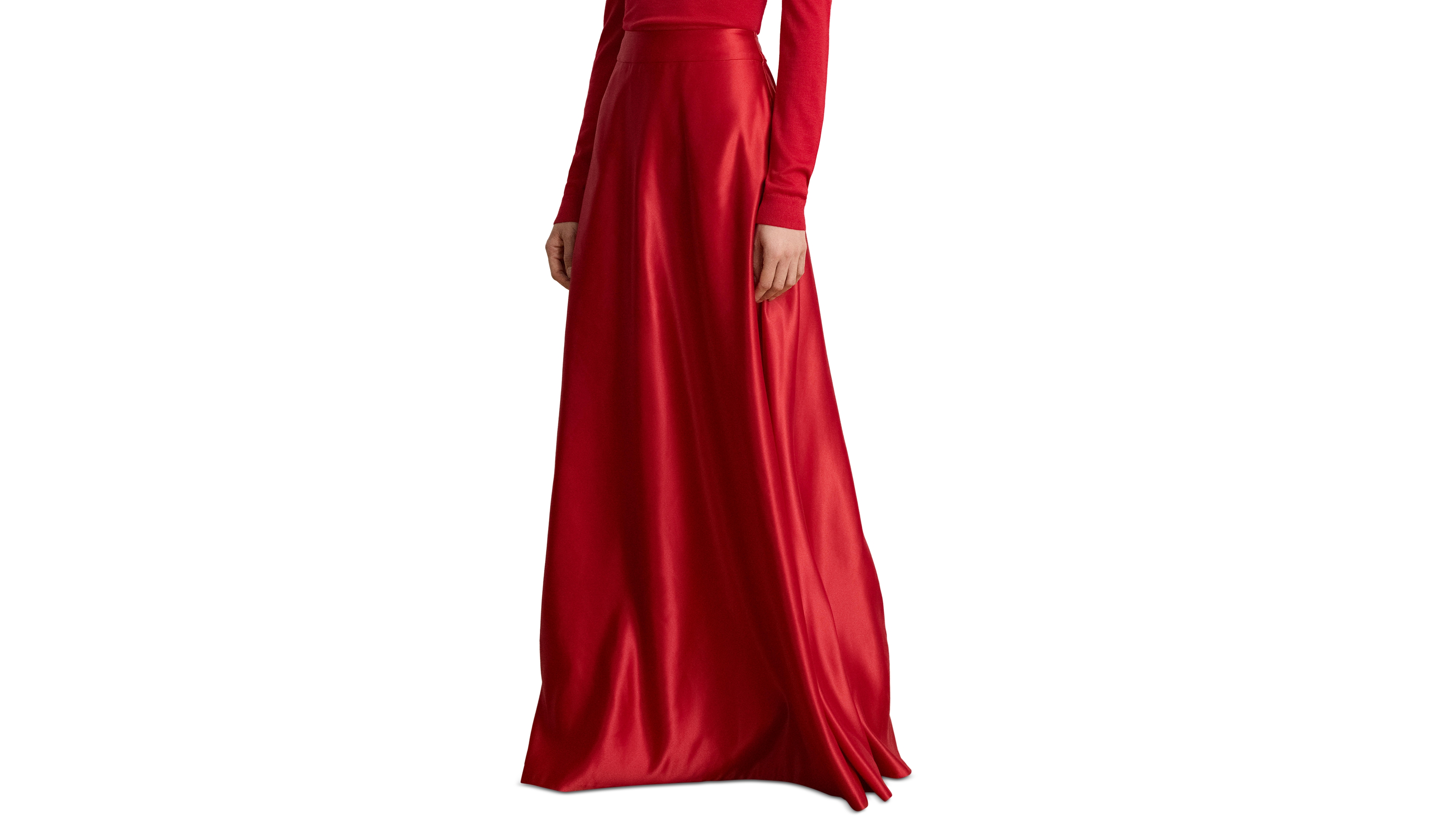 Lauren Ralph Women's Duchess A-Line High-Waisted Maxi Skirt