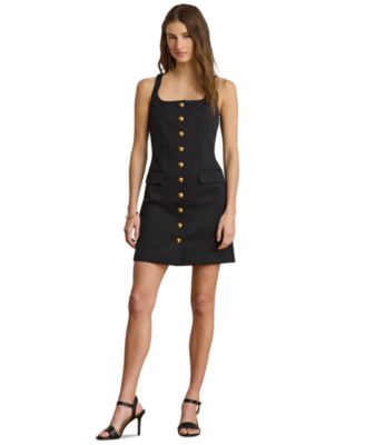 Women's Button-Trim Faille Cocktail Dress