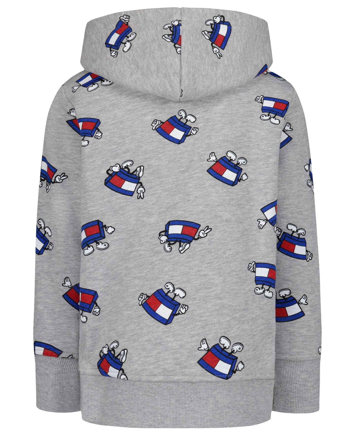 Детское худи Tommy Hilfiger Mascot с принтом и карманом-кенгуру, 2T-7, цвет: Серый меланжевый — фото 3