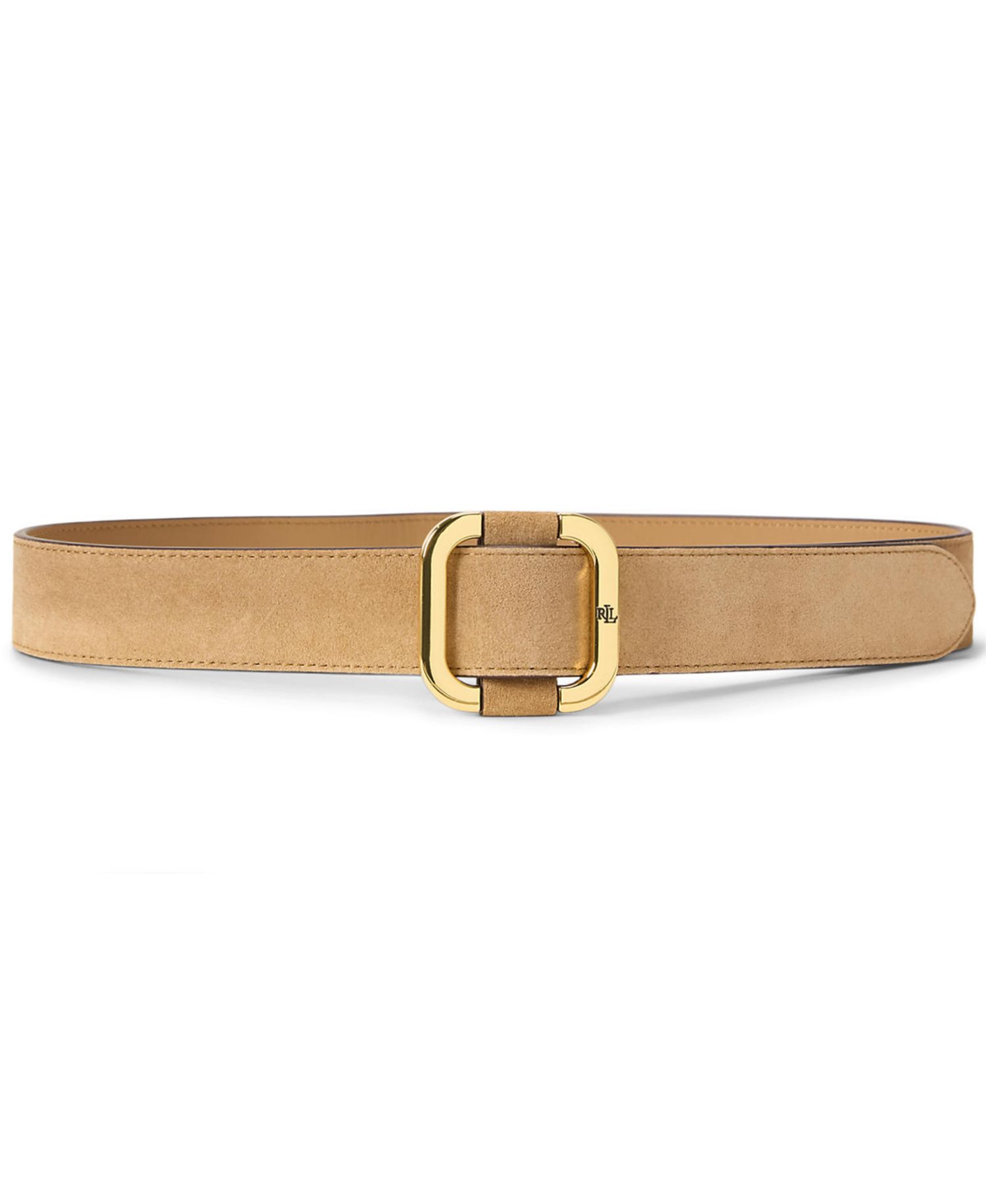 Leather Square Slide Buckle Wide Belt