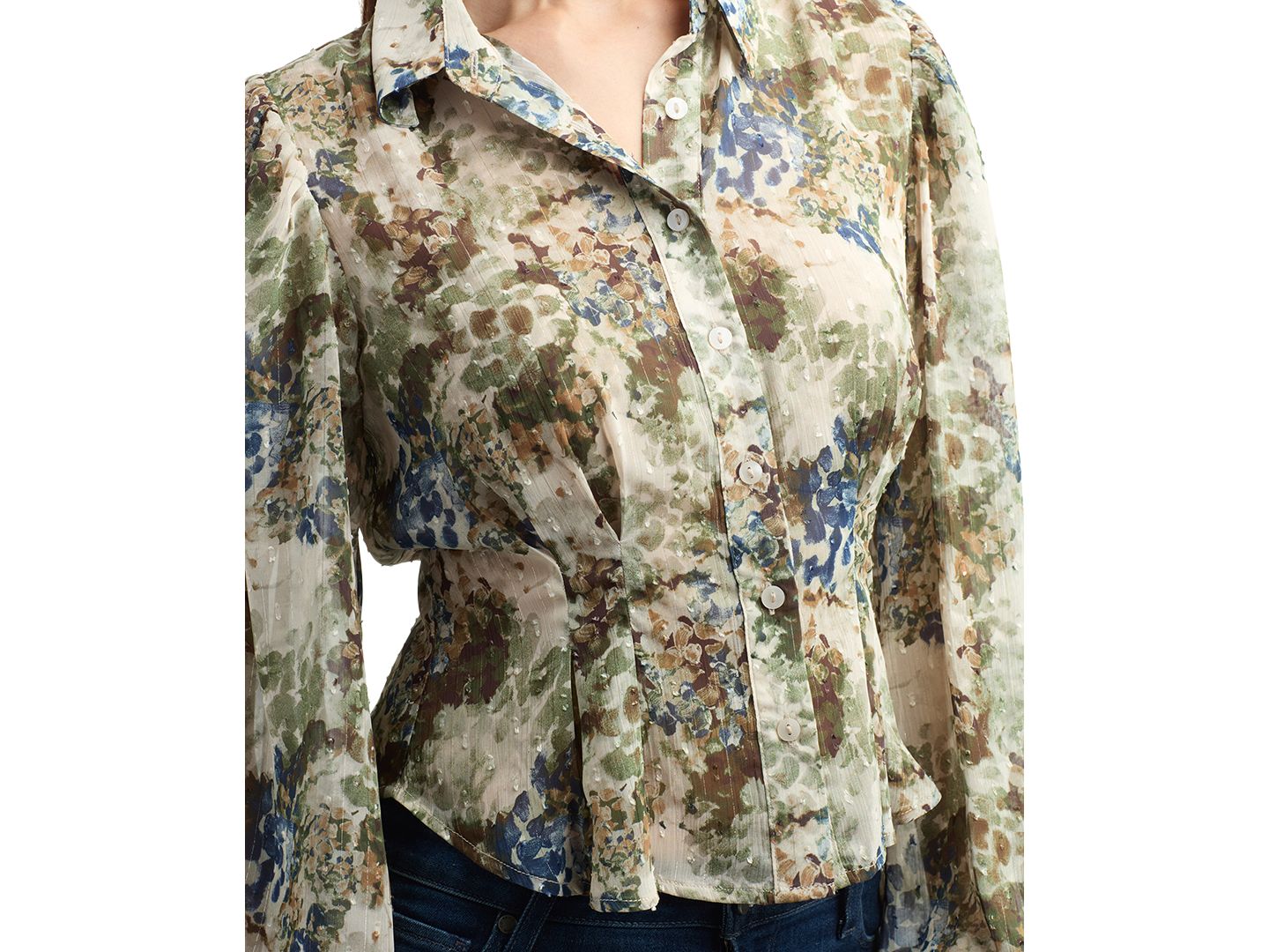 Женская блузка BCX Juniors' Floral-Print Sheer Long-Sleeve Blouse, цвет: Pat C — фото 4