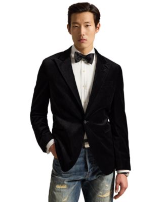 Men's Modern Fit Cotton Velvet Peak-Lapel Jacket