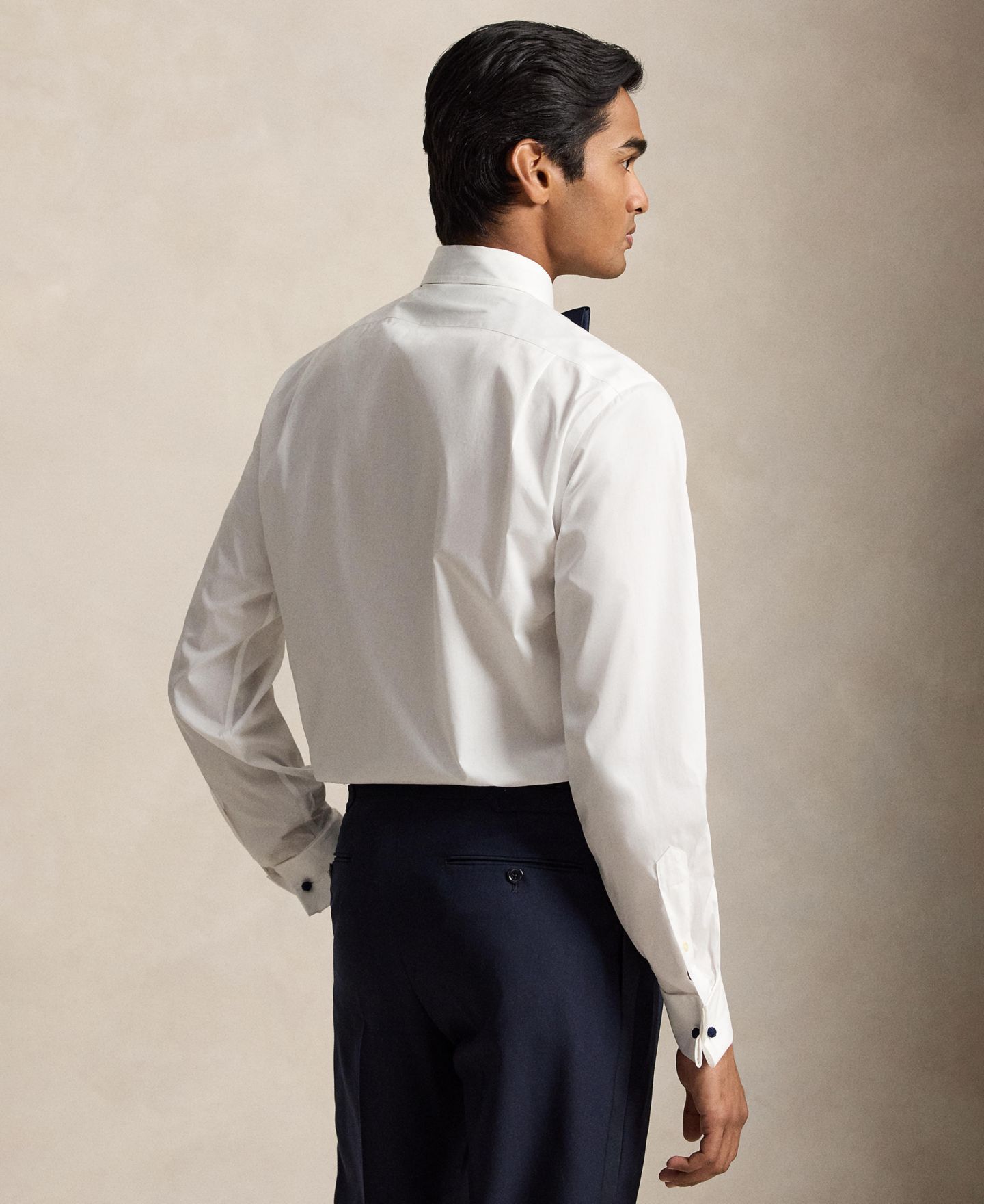 Мужская рубашка Polo Ralph Lauren Classic-Fit Poplin Tuxedo, цвет: Белый — фото 3