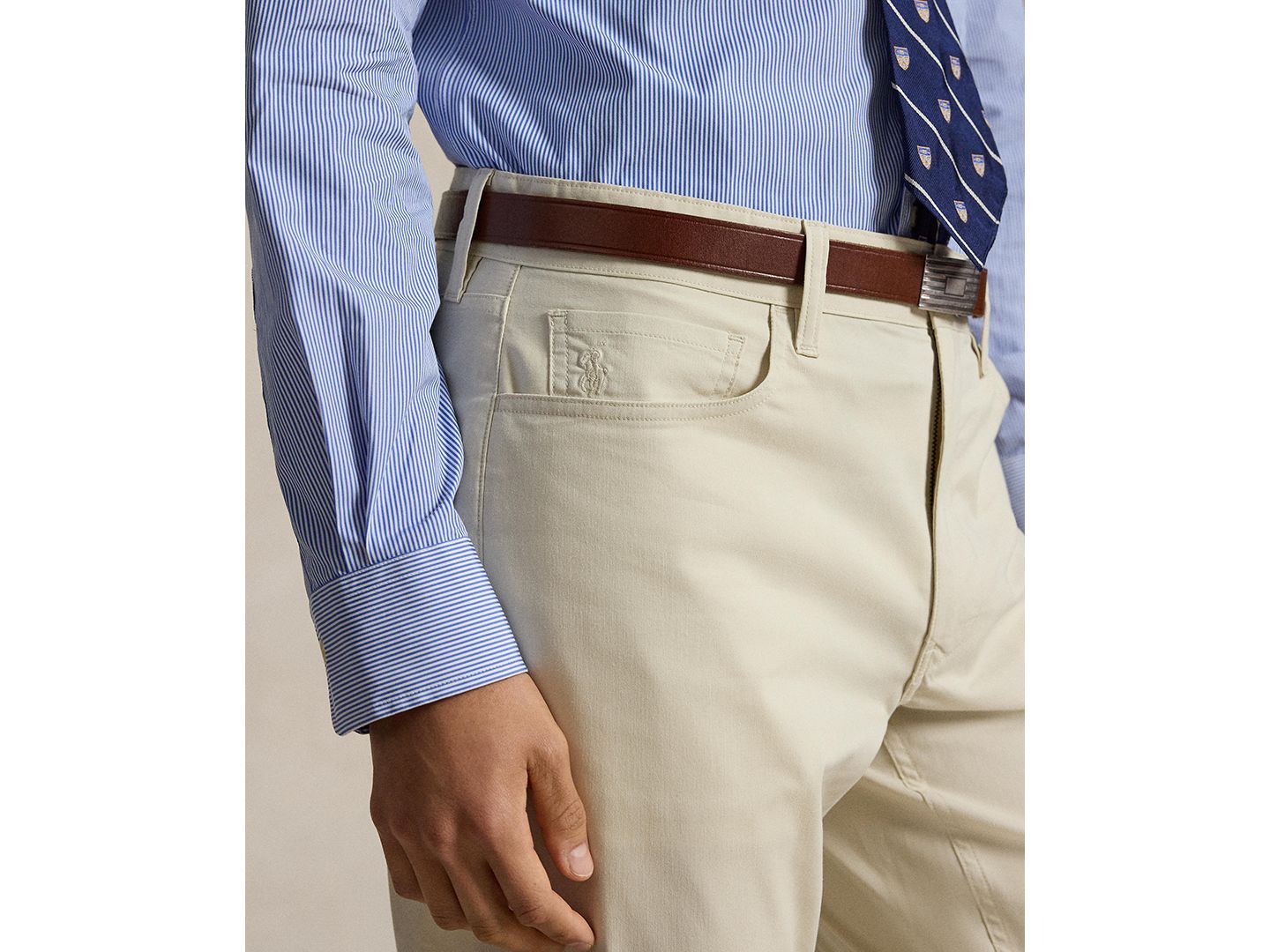Мужские брюки Polo Ralph Lauren Classic-Fit Performance Twill, цвет: Песочный — фото 3