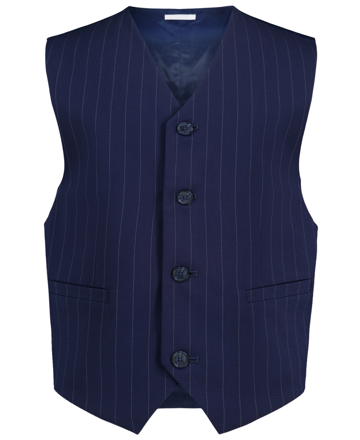 Calvin Klein Boys' and Girls' Pinstripe Tailored Stretch Suit Vest - Dark Blue