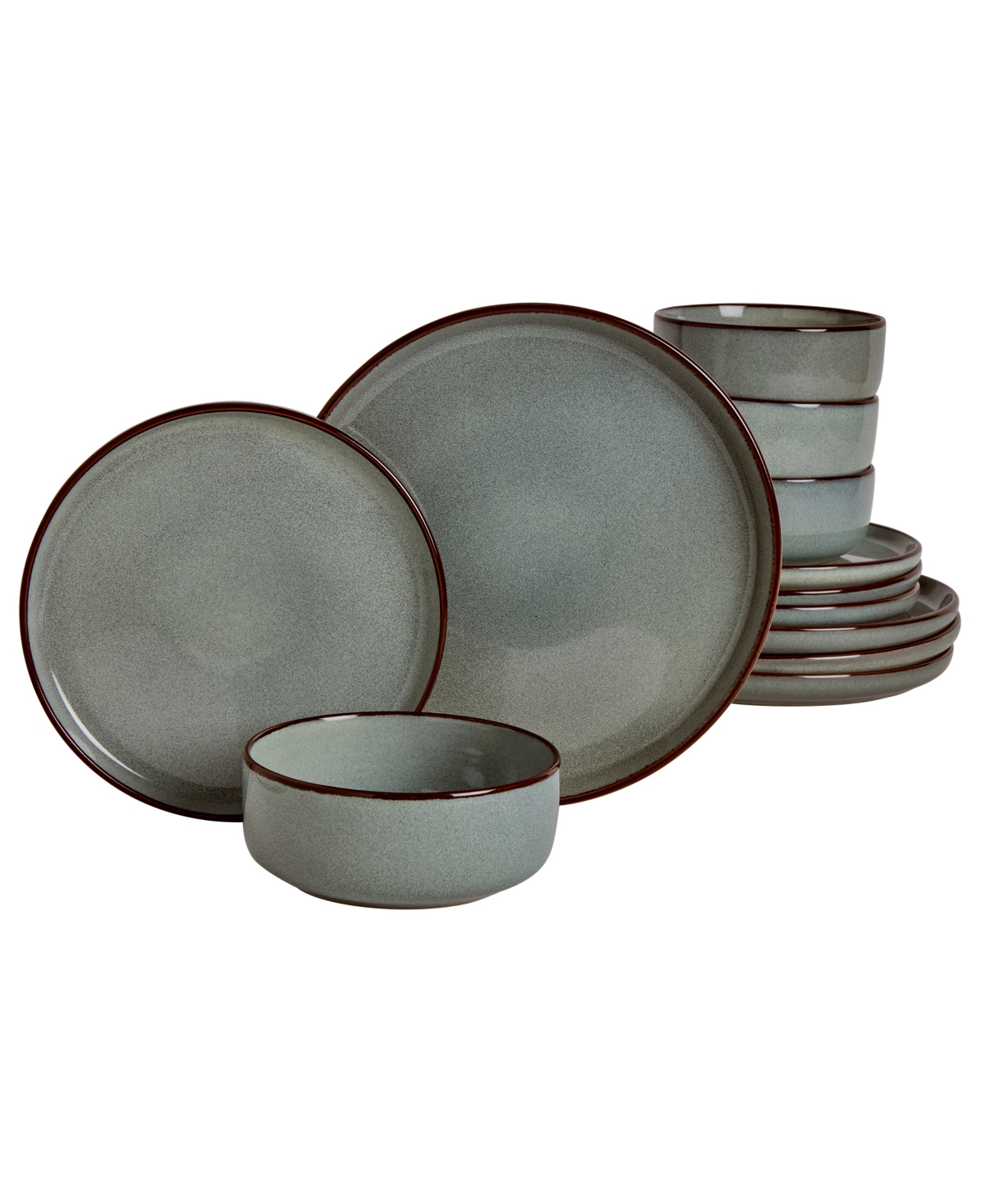 Haven 12-Piece Reactive Glaze Stoneware Dinnerware Set, Service for 4