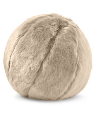 Lynx Faux Fur Decorative Pillow, 10" Round