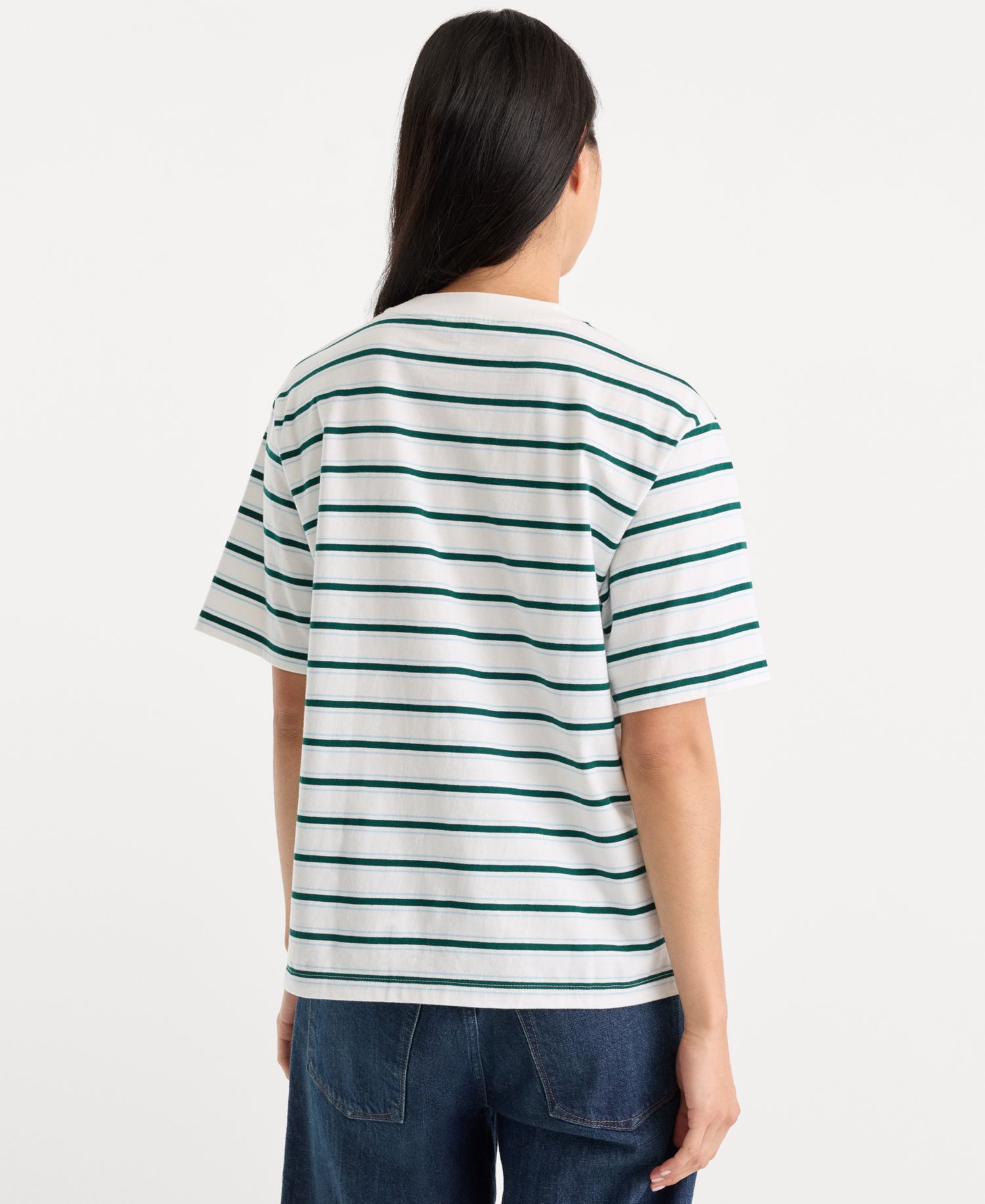 Women's Oversized Crewneck Stripe T-Shirt