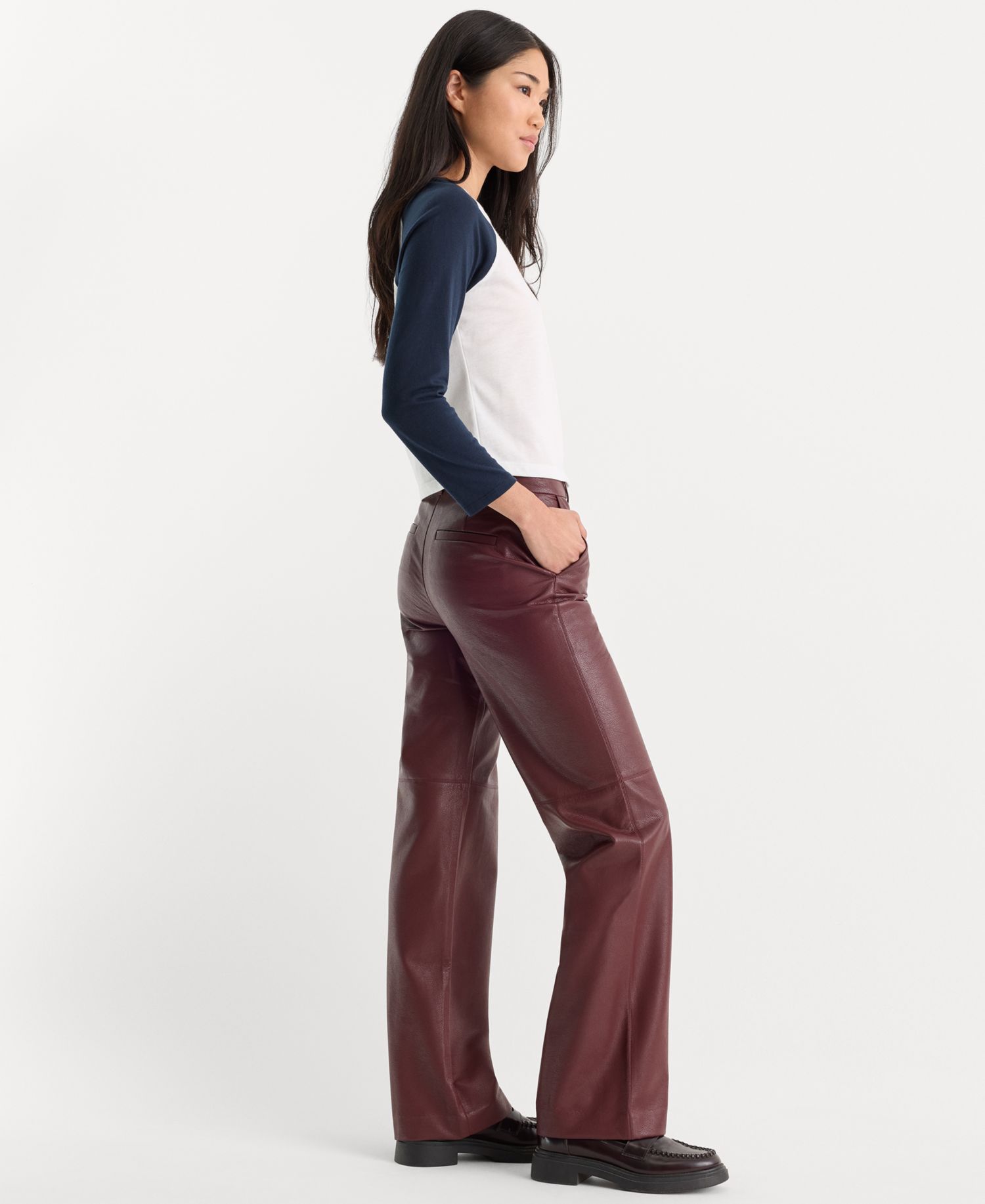Women's Better Than Leather Low-Rise Wide-Leg Faux Leather Trousers