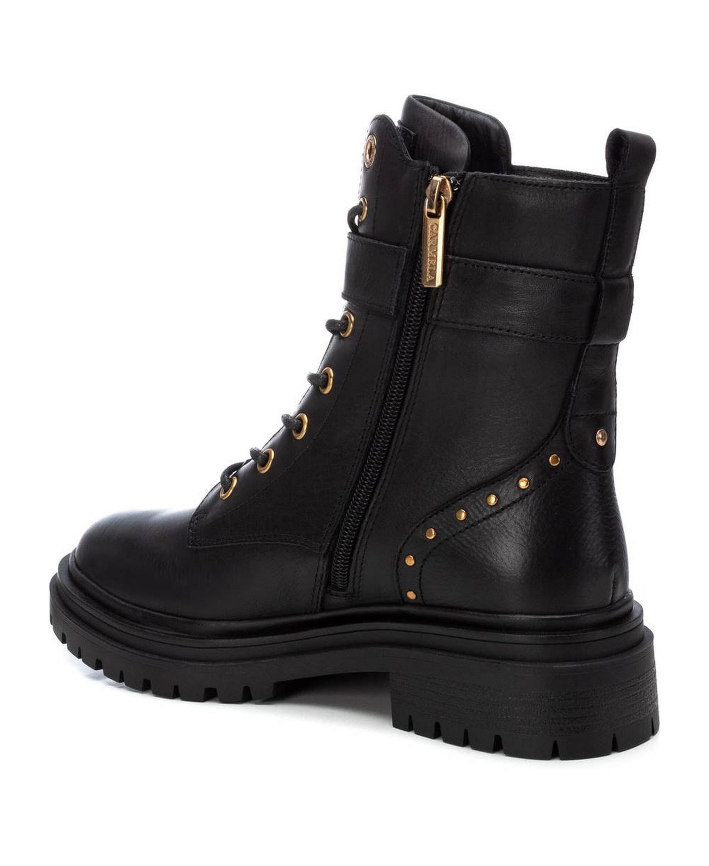 Женские ботинки XTI Casual Leather Combat Booties Carmela Collection, цвет: Чёрный — фото 3