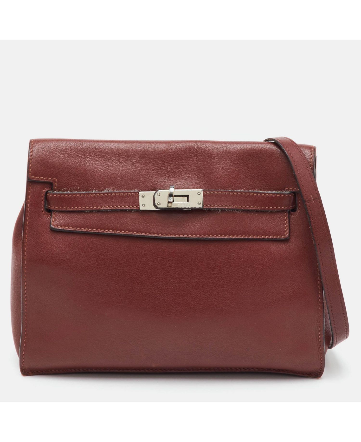 Pre-Owned HERMES Kelly Danse Rouge Leather Shoulder Bag