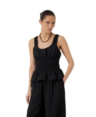 Women's Waist Gathered Sleeveless Top