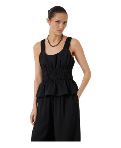 Женский топ Hush Waist Gathered Sleeveless, цвет: Чёрный