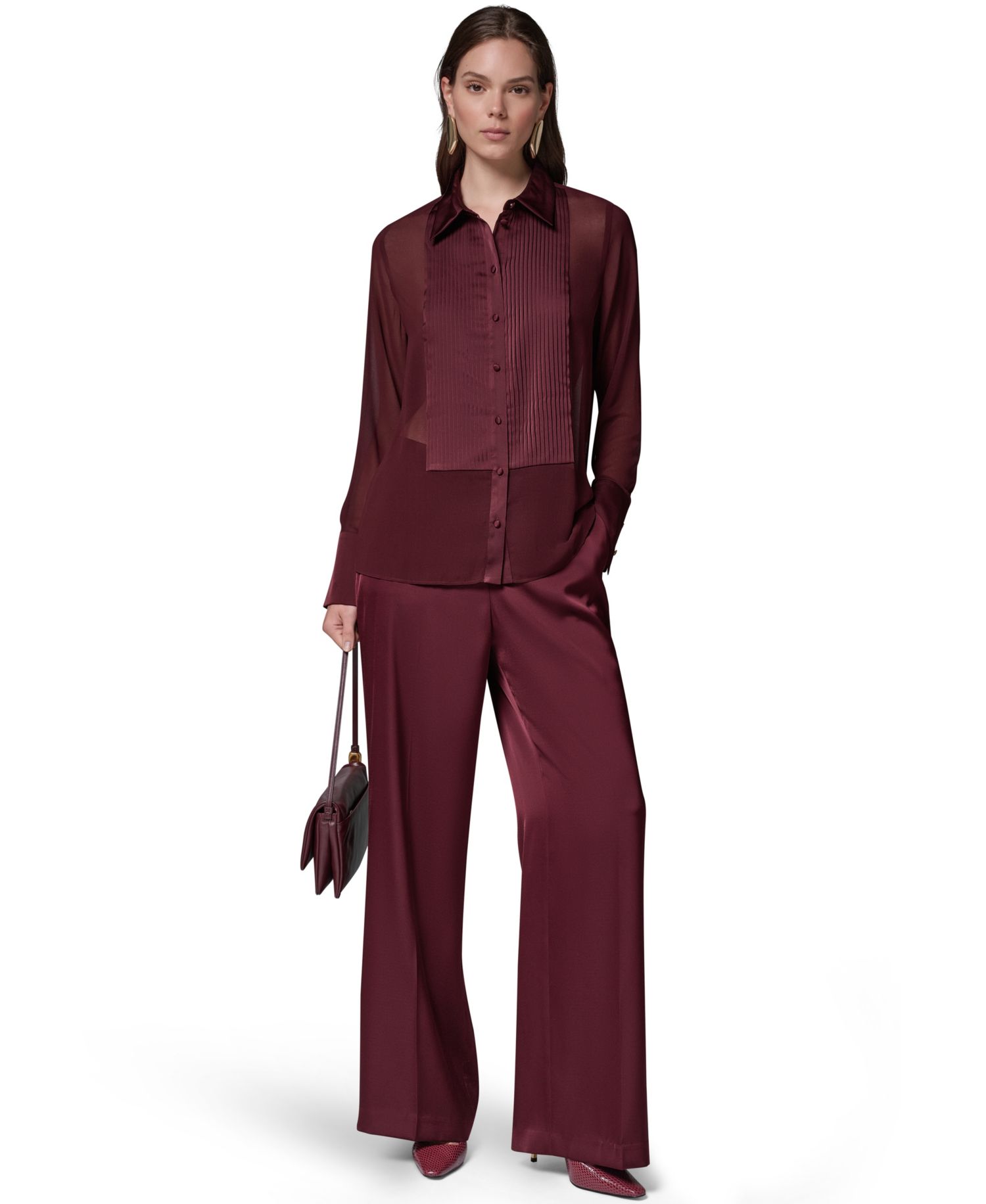 Women's Long-Sleeve Sheer Blouse