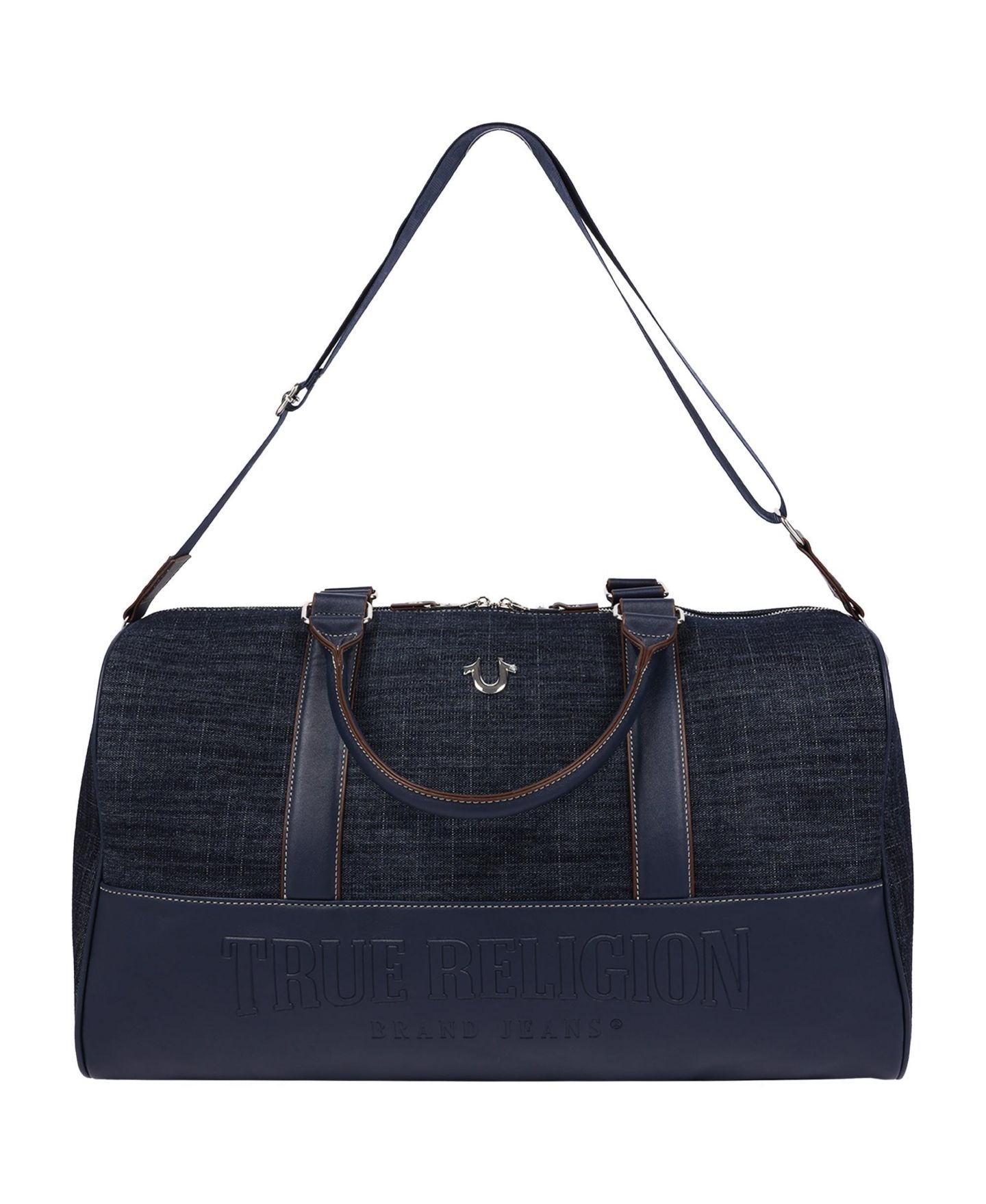 Женская сумка True Religion Horseshoe Quilting Denim Weekender Duffel, цвет: Тёмный джинсовый — фото 7