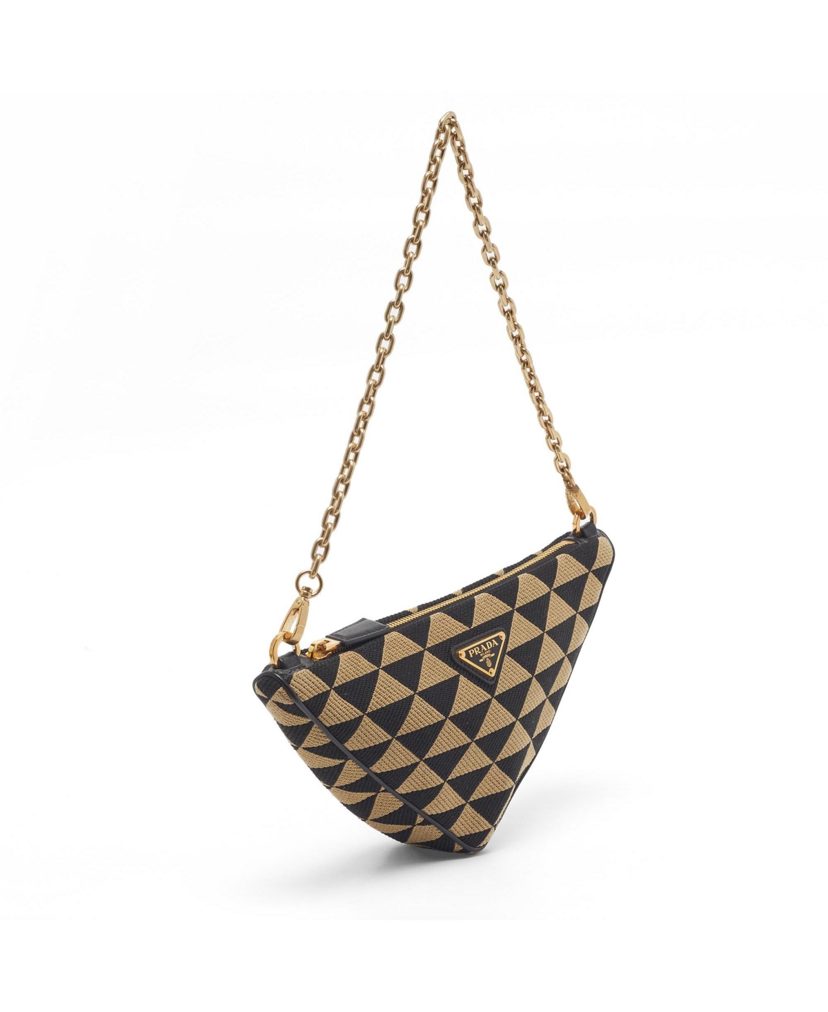 Pre-Owned Prada Women's Symbole Jacquard Triangle Shoulder Bag