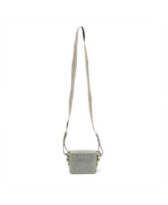 Women's Baby Flap Crystal-Embellished Suede Shoulder Bag