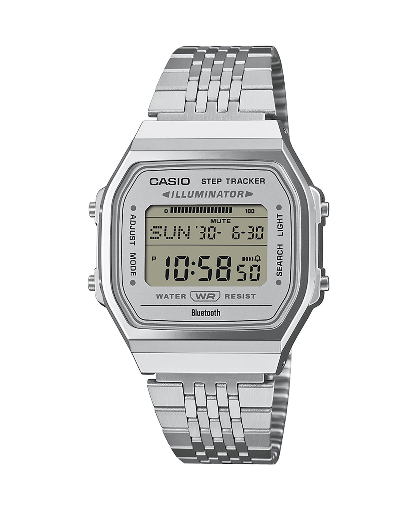 Мужские часы Casio Japanese Quartz Silver-Tone Stainless Steel Watch 37.9mm — фото 1