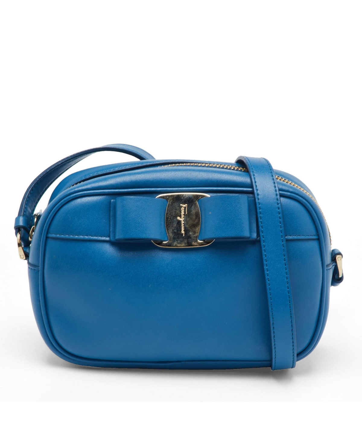 Pre-Owned Salvatore Ferragamo Vara Bow Leather Camera Crossbody Bag