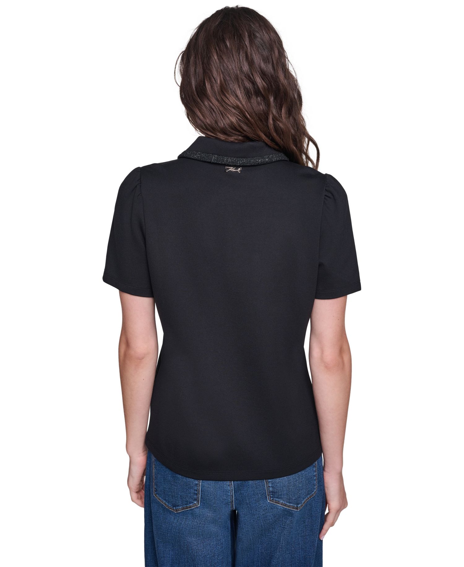 Women's Short-Sleeve Collared Knit Polo