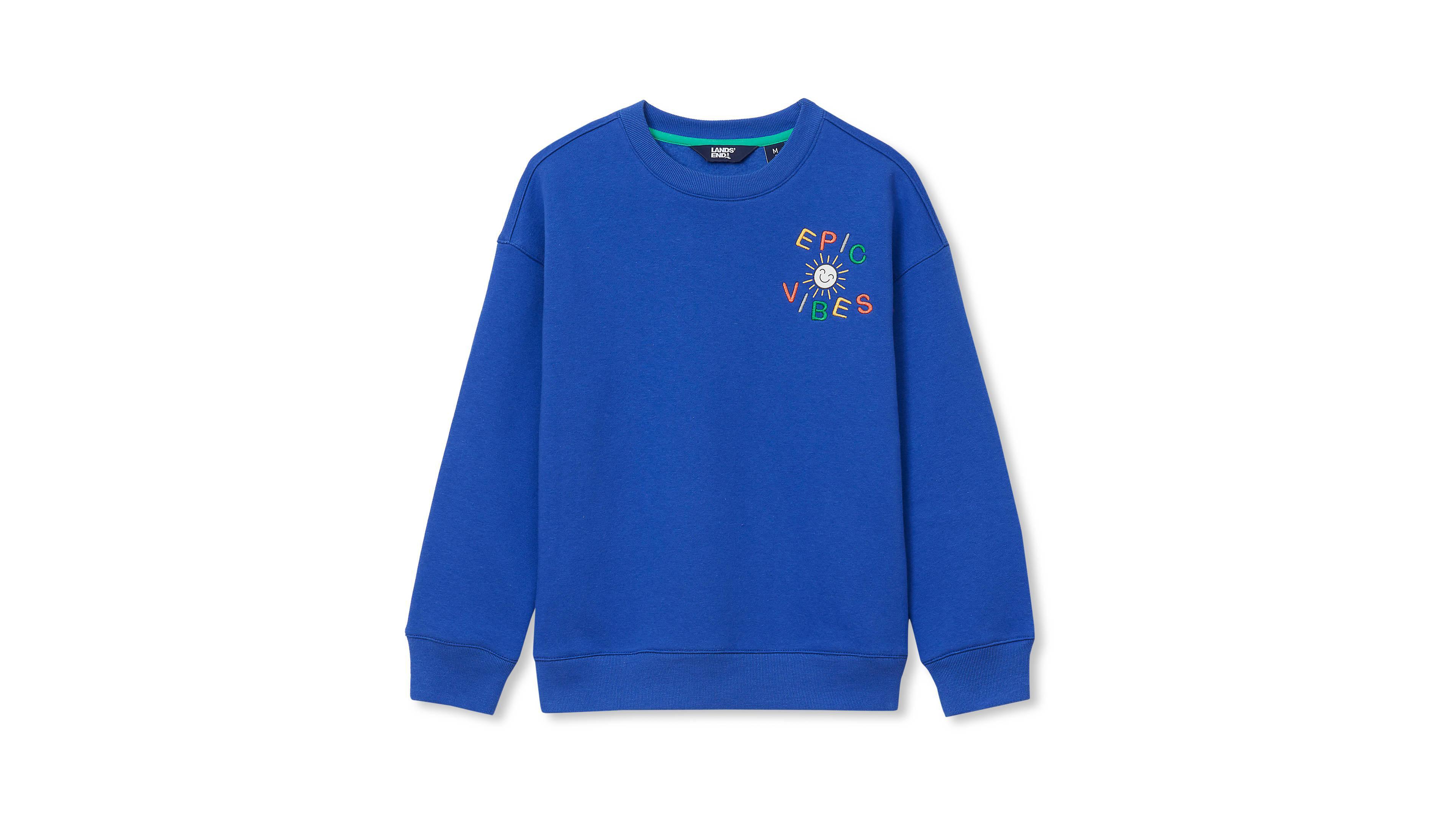 Lands' End Boys Graphic Crew Neck Sweatshirt