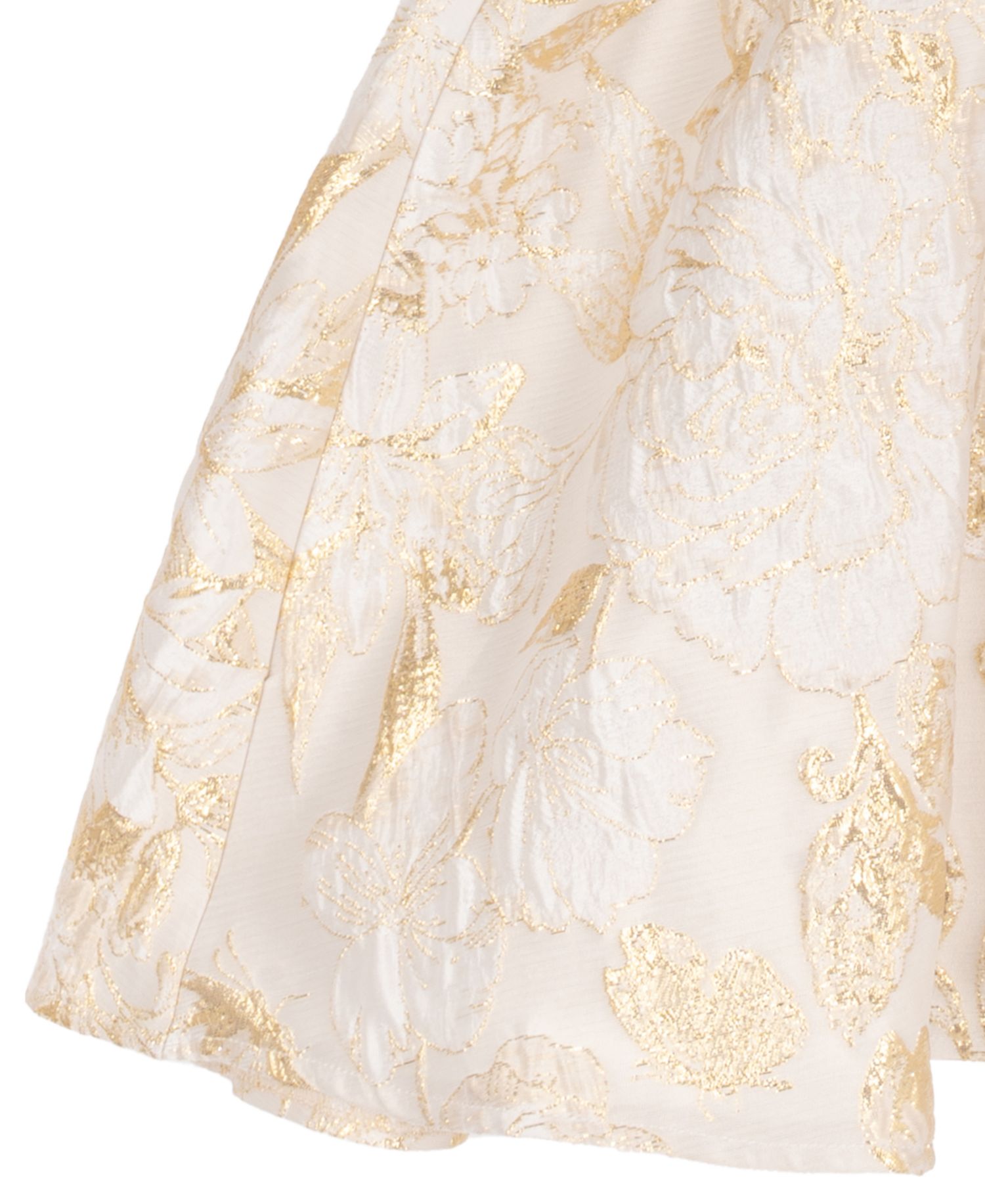 Girls' 7-16 Brocade Princess Bodice Square Neck Fit & Flare Metallic Floral Dress