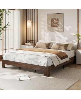 Bed Frame with Wooden Slats, Wood Platform Bed Frame, Low Profile Bed, No Box Spring Needed, Noise-Free.