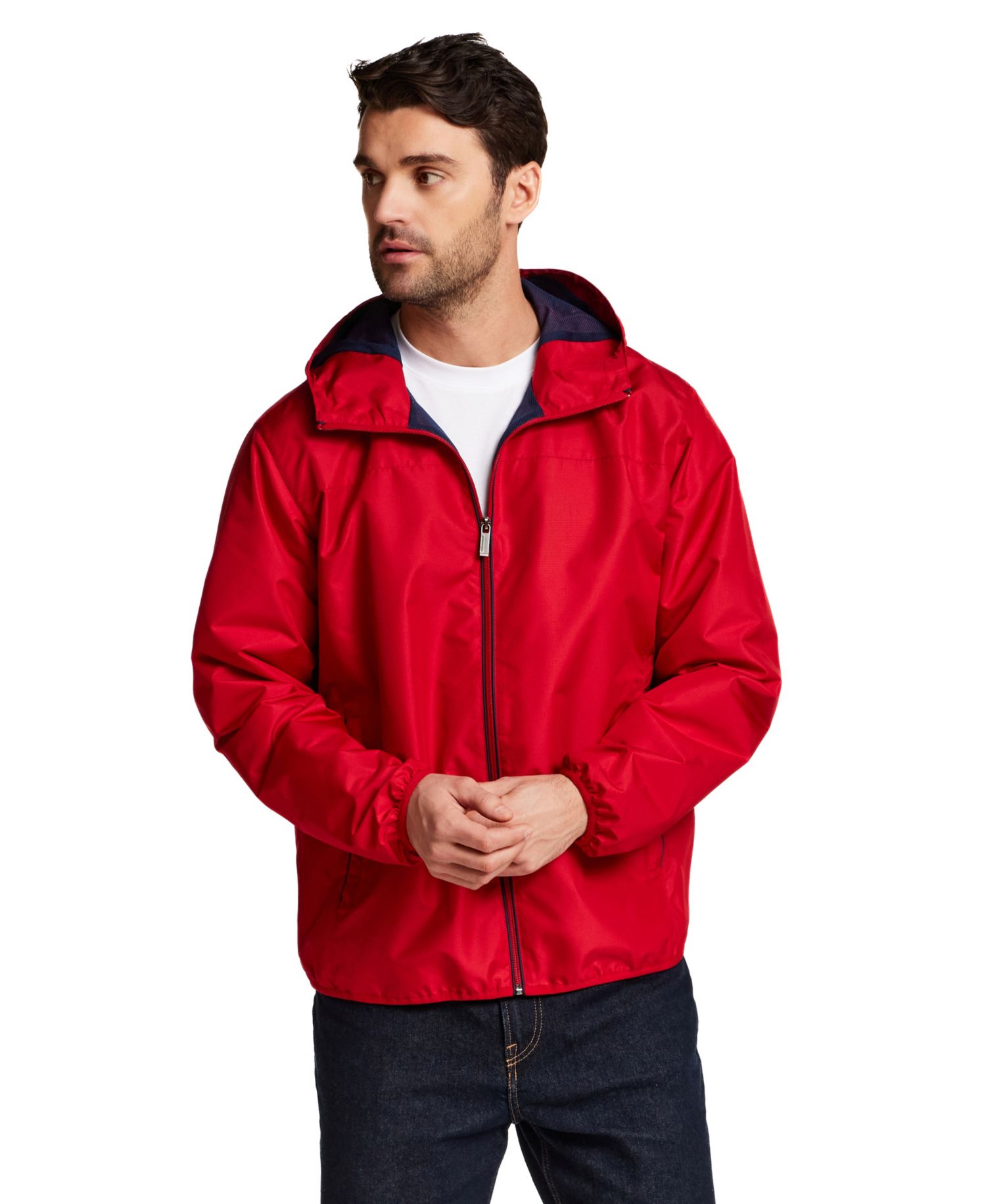 Men's Hooded Water-Resistant Lightweight Windbreaker Jacket