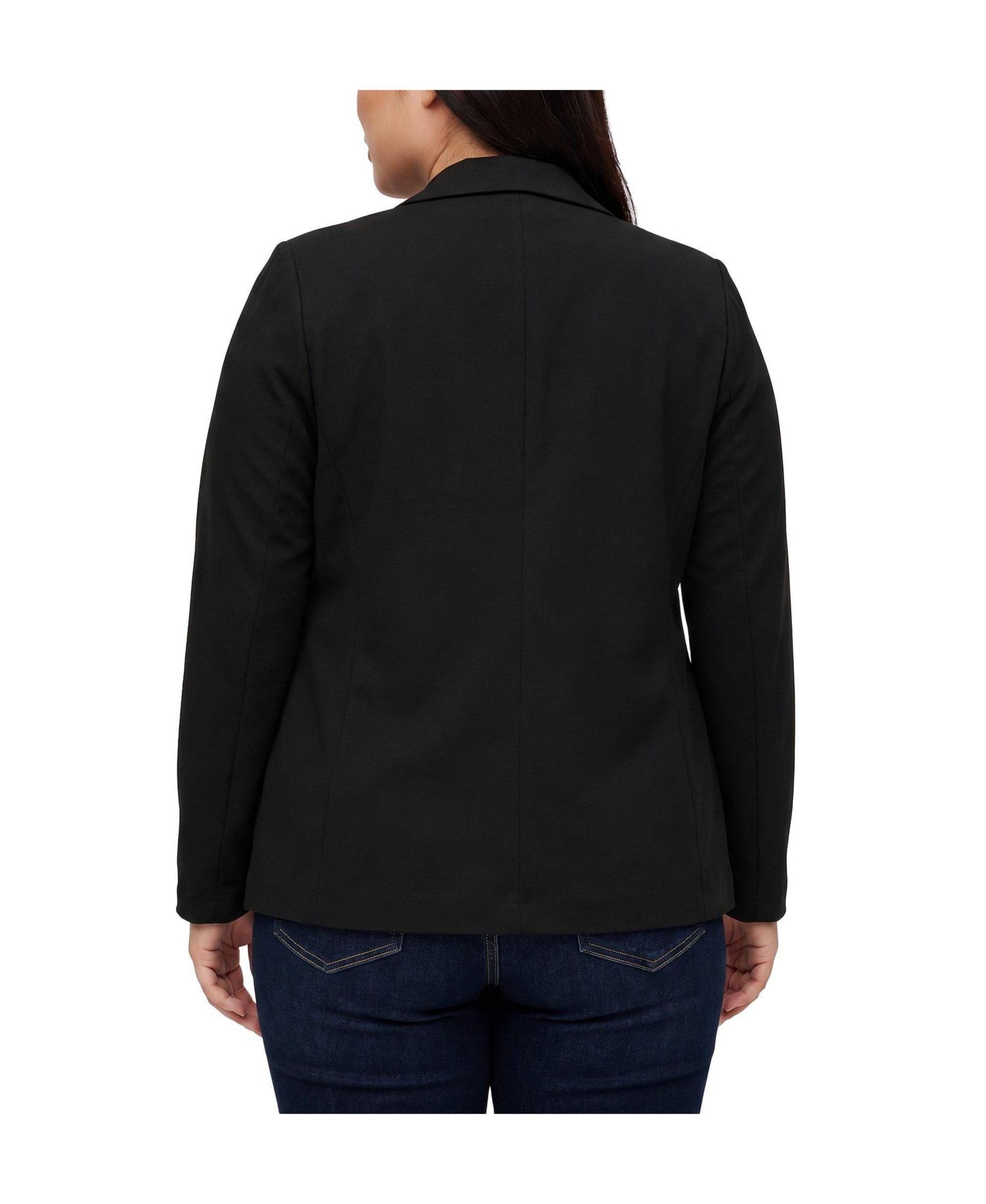 Plus Size Longline Shawl-Collar Blazer