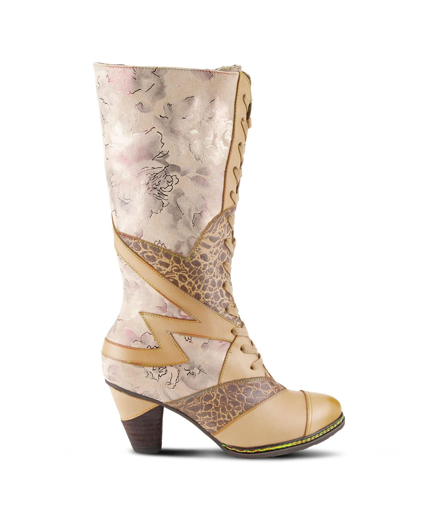 Женские ботинки L'Artiste Spring Step Malagie-Croco Tall Boot with Genuine Leather, цвет: Бежевый разноцветный — фото 5
