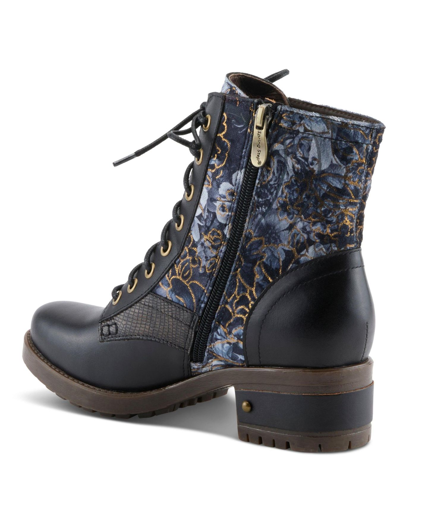 Женские ботинки L'Artiste Marty-flow Lace-up Boots with Tapestry Detail, цвет: Чёрный разноцветный — фото 7