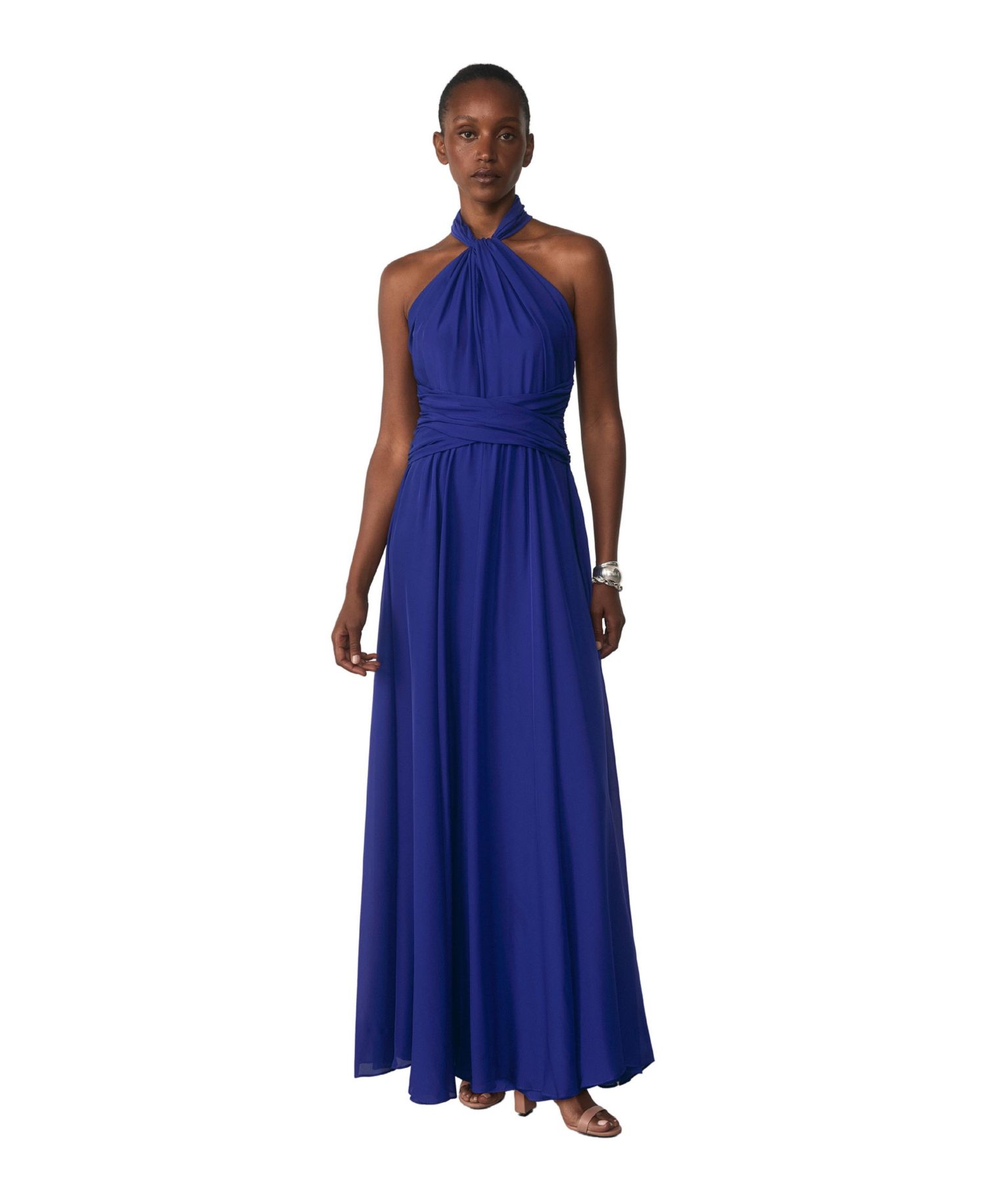 Women's Rivera Silk Halter Maxi Dress