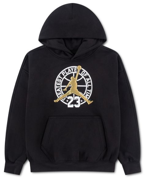 Худи Jordan Twist and Turn Graphic Dropped-Shoulder Pullover для мальчиков, цвет: Чёрный