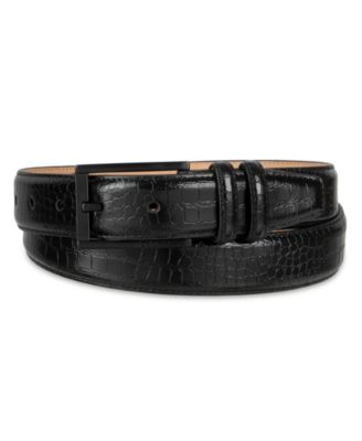Men's Crocodile-Embossed Dress Leather-Blend Belt