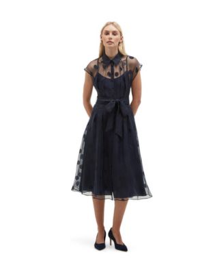 Women's Tess Sheer Polka Dot Shirt Dress