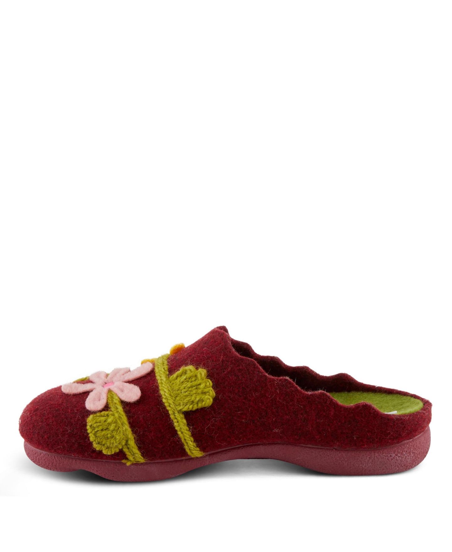 Женские сандалии Flexus Roseburg Slide with Floral Embroidery, цвет: Бордо — фото 3