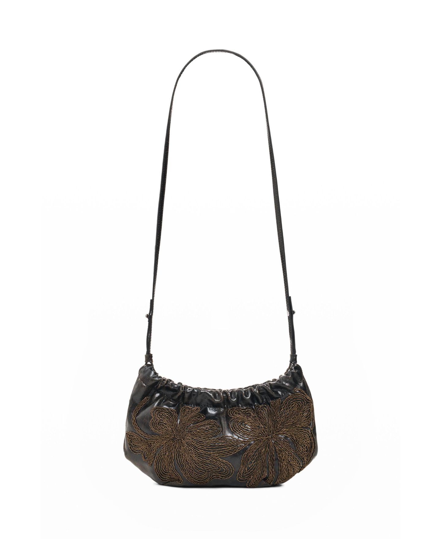 Женская сумка Desigual Small embroidered, цвет: Тёмный коричневый — фото 2