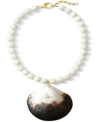 Shell Paired Imitation Pearl Beads Necklace