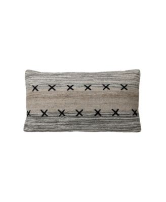 Milan Handwoven Wool and Cotton Lumbar Pillow - 14" x 26"