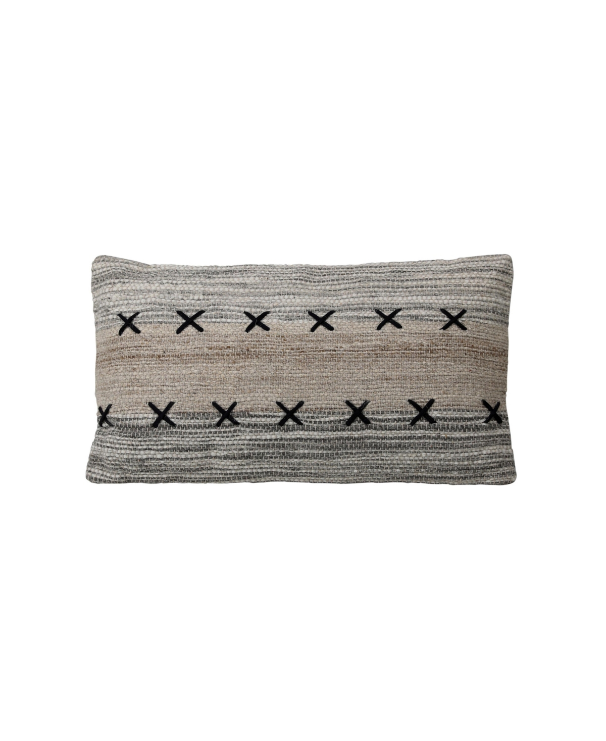 Dovetail Furniture, Milan Handwoven Wool and Cotton Lumbar Pillow - 14" x 26"