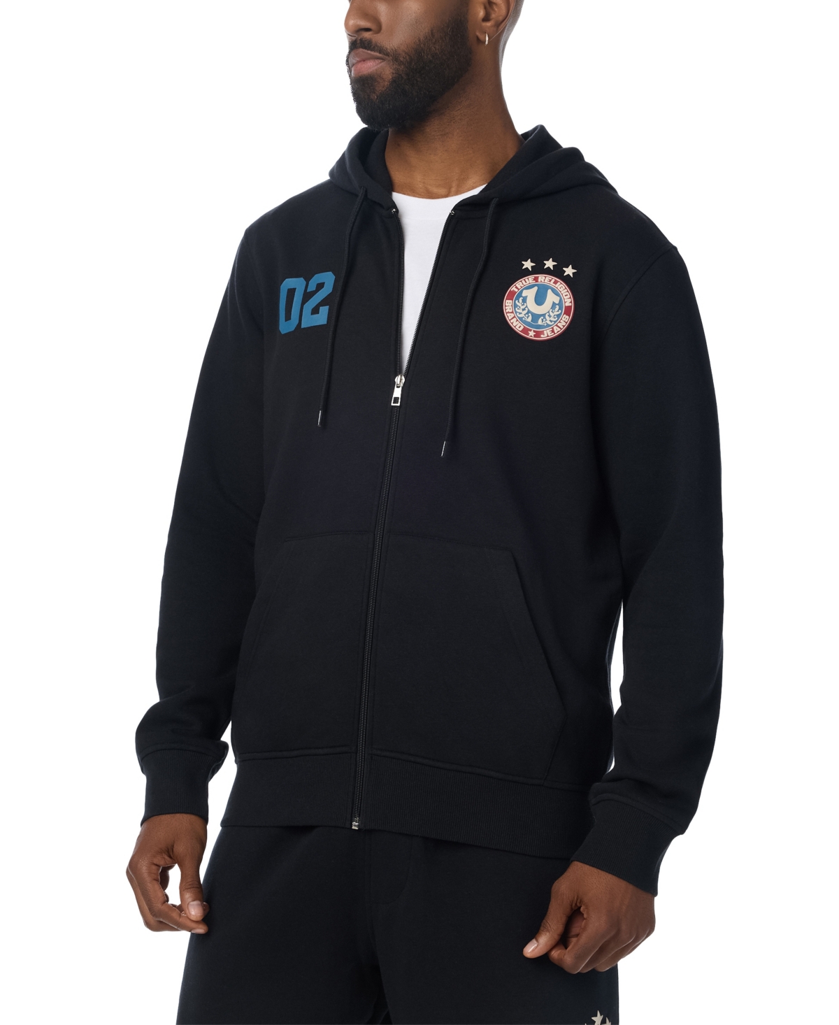 True Religion Men's Multi Zip Graphic Hoodie