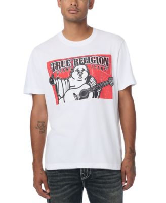 Men's Stitched Block Buddha Graphic Logo T-Shirt