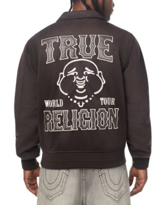 Men's Logo Faux-Suede Regular-Fit Bomber Jacket