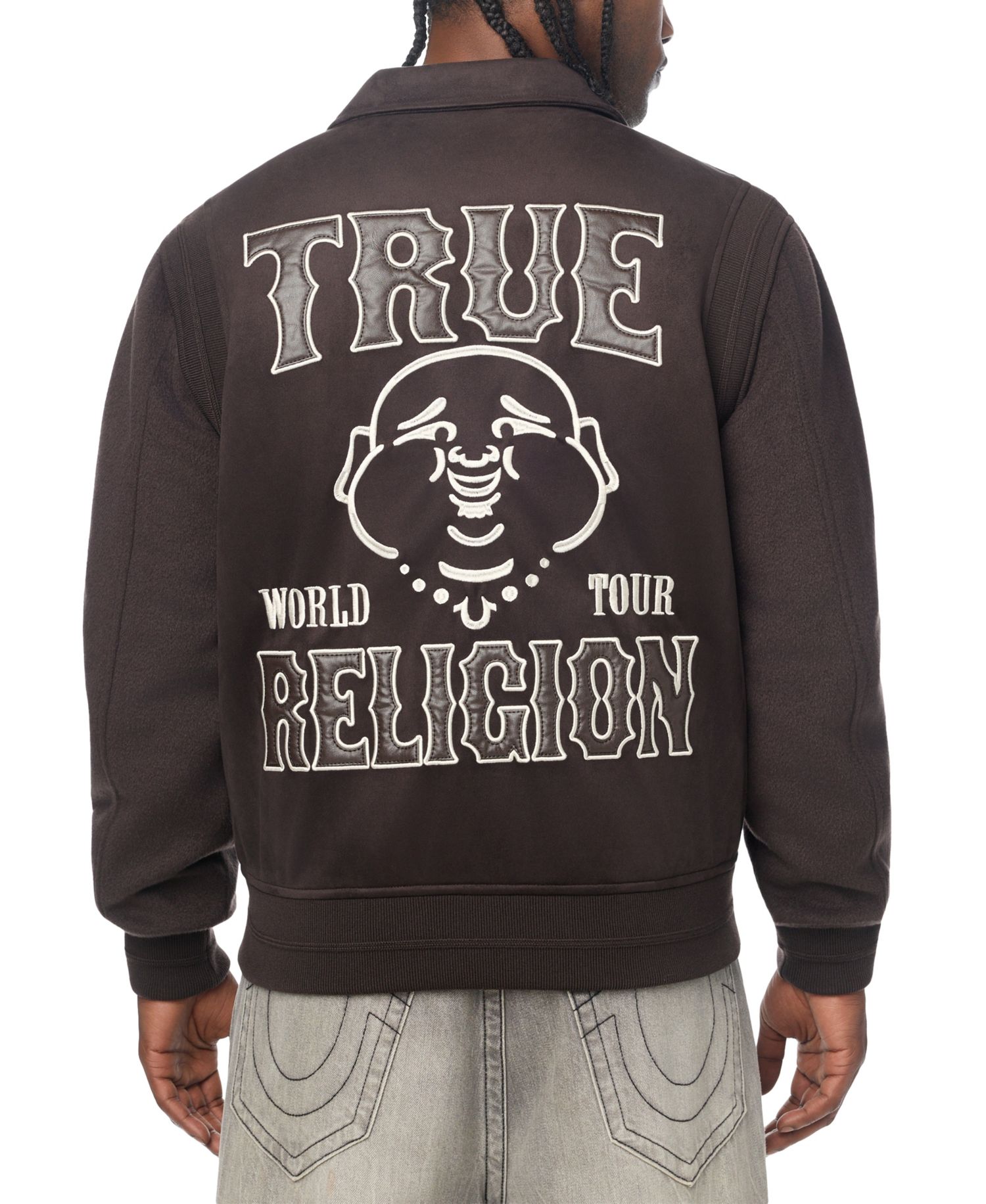 Men's Logo Faux-Suede Regular-Fit Bomber Jacket